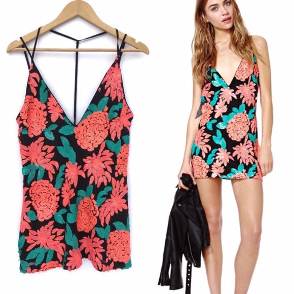 Nasty Gal Dresses & Skirts - 🌺🌺 Nasty Gal tropical floral sequins